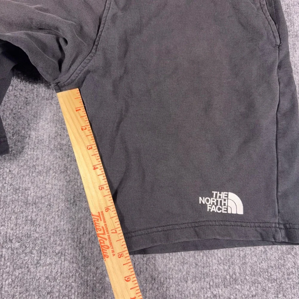 The North Face Mens Distressed Sweat Shorts Black Cotton Drawstring Logo Large